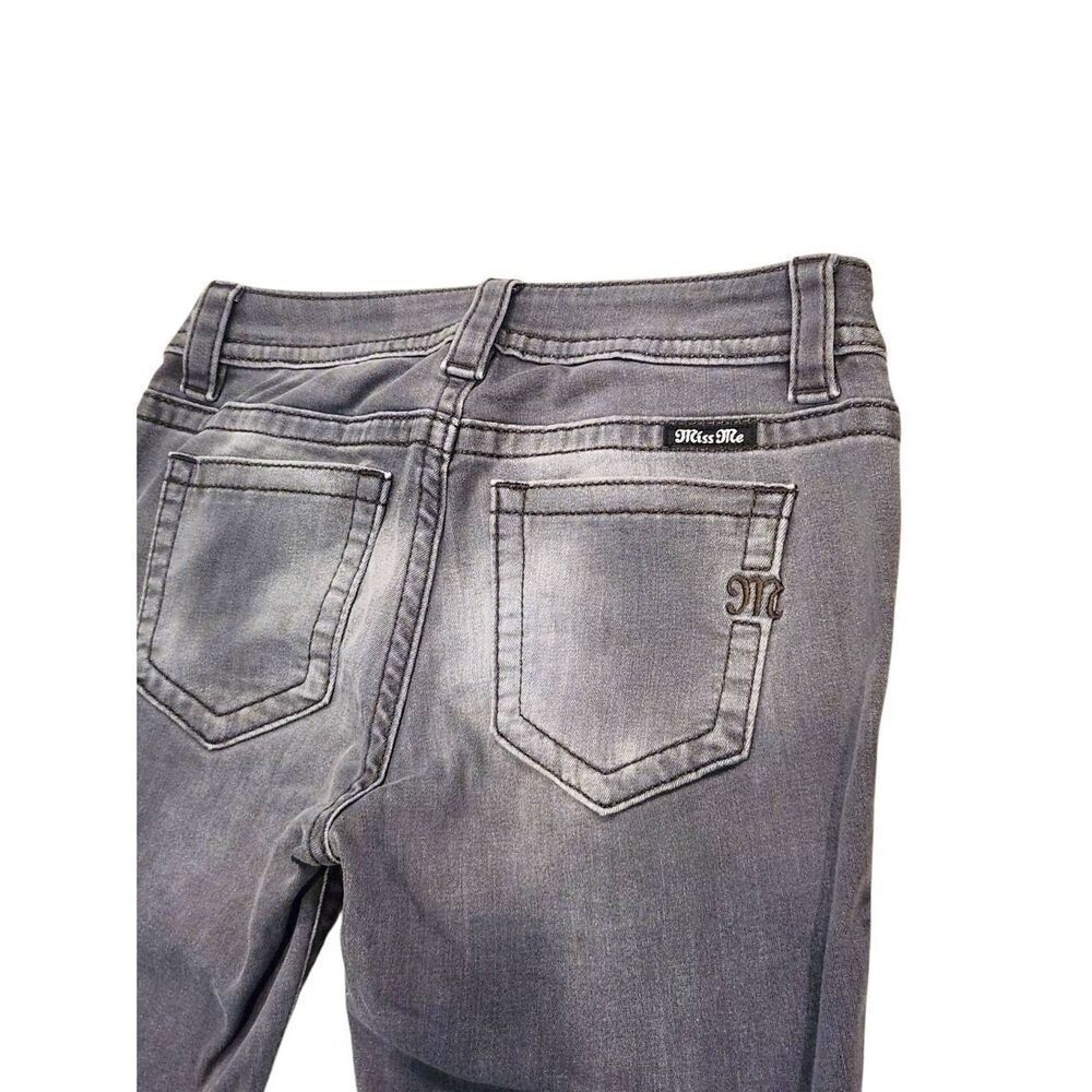 Miss Me 'mid-rise skinny' women 27x29 measured Gray wash Logo denim jeans - Picture 8 of 10